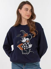 Brands In Blue Minnie Mouse Witch Halloween Sweat Top - Image 1 of 5