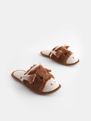 Brown Hamish The Highland Cow Mule Slippers - Image 3 of 7