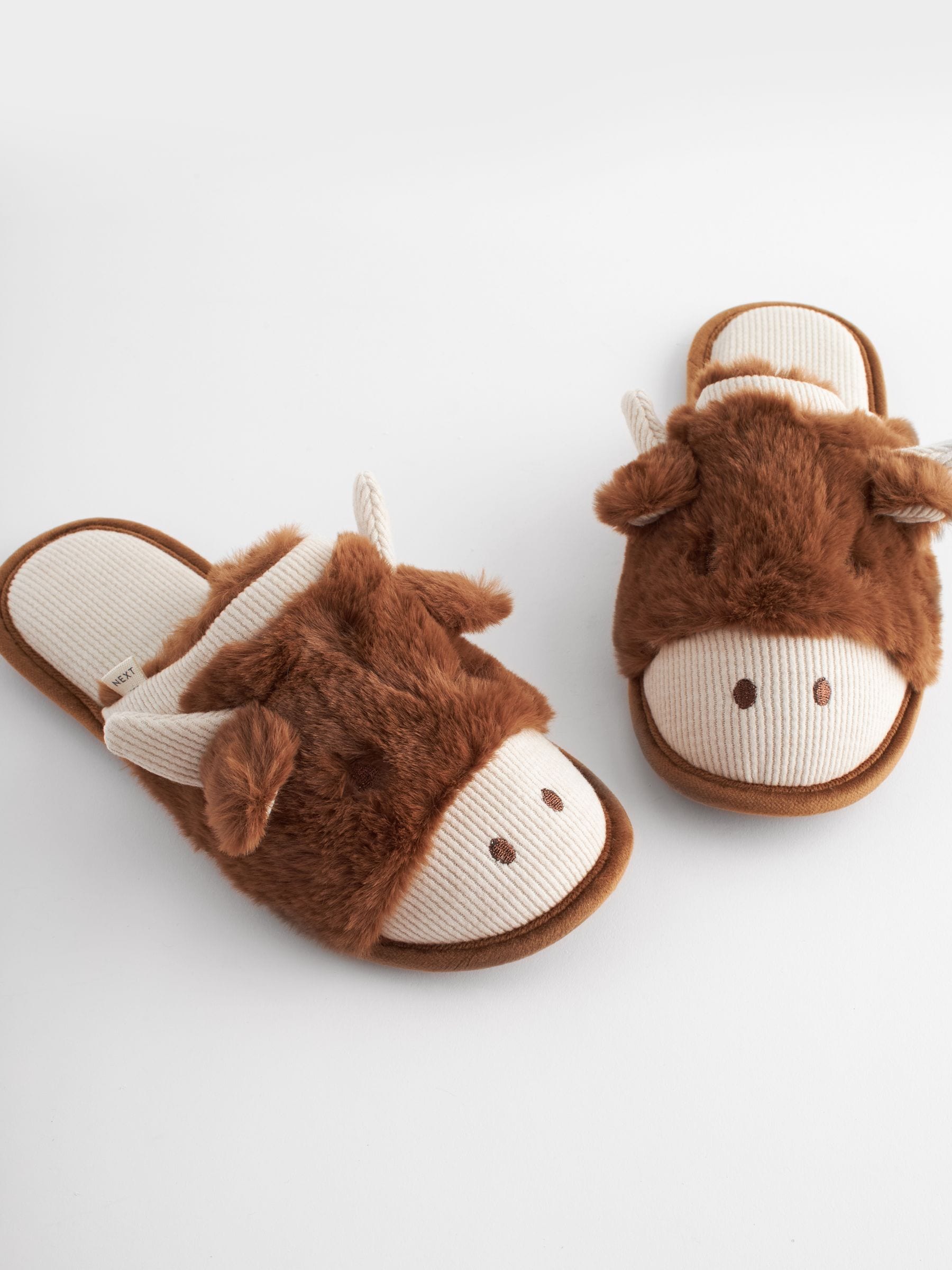 Brown Hamish The Highland Cow Mule Slippers