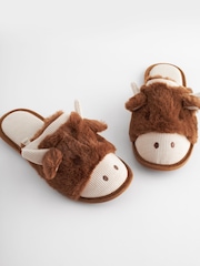 Brown Hamish The Highland Cow Mule Slippers - Image 5 of 7