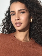 Brown Supersoft Short Sleeve Knitted Jumper - Image 5 of 5