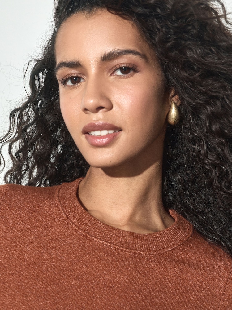 Brown Supersoft Short Sleeve Knitted Jumper - Image 5 of 5