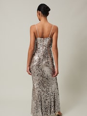 Phase Eight Metallic Thalia Sequin Maxi Dress with Cover-Up - Image 2 of 7