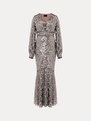 Phase Eight Metallic Thalia Sequin Maxi Dress with Cover-Up - Image 7 of 7