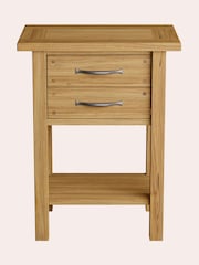 Laura Ashley Oak Milton 2 Drawer Side Table - Image 2 of 5