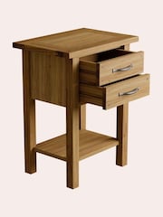 Laura Ashley Oak Milton 2 Drawer Side Table - Image 5 of 5