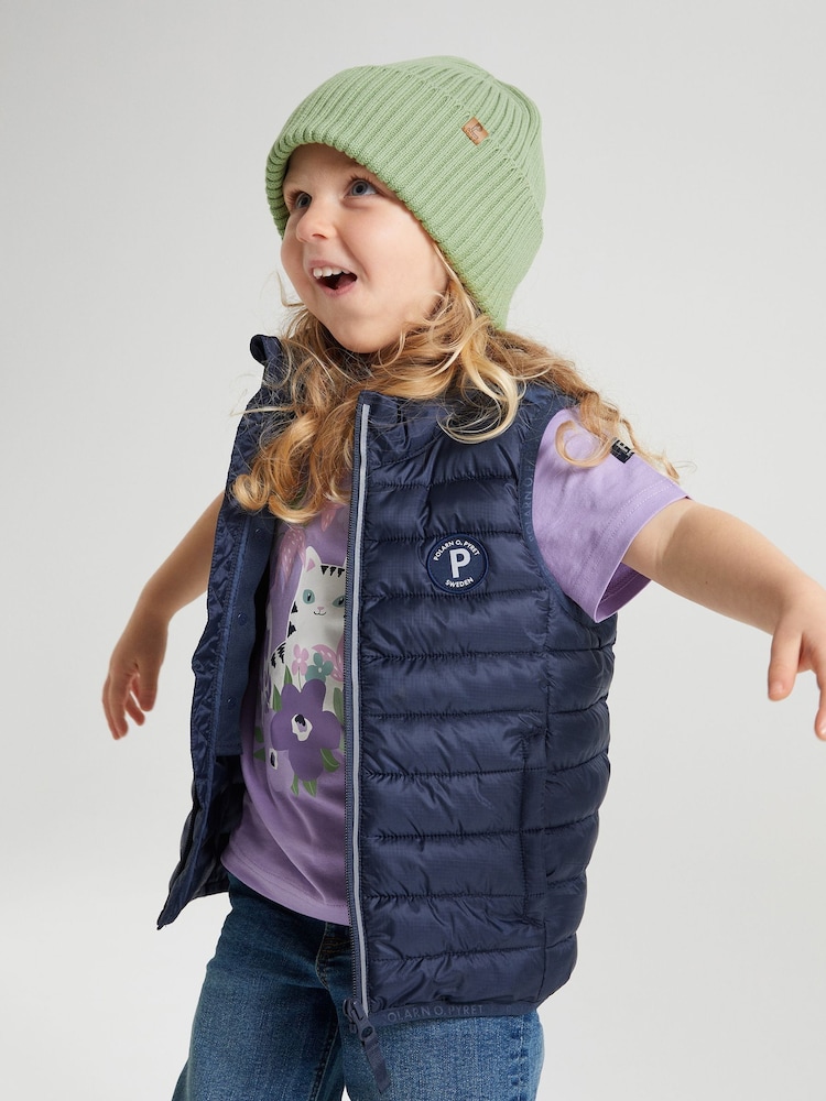 Polarn O. Pyret Blue Quilted Water Resistant Gilet - Image 1 of 4