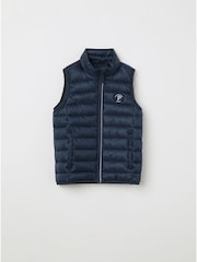 Polarn O. Pyret Blue Quilted Water Resistant Gilet - Image 3 of 4