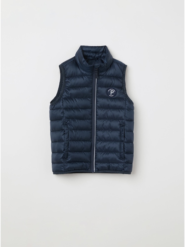 Polarn O. Pyret Blue Quilted Water Resistant Gilet - Image 3 of 4