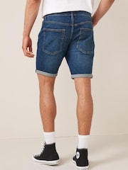 Mid Blue Slim Fit Denim Shorts - Image 2 of 5