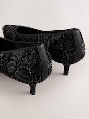 Black Forever Comfort® Embellished Kitten Heels - Image 10 of 11