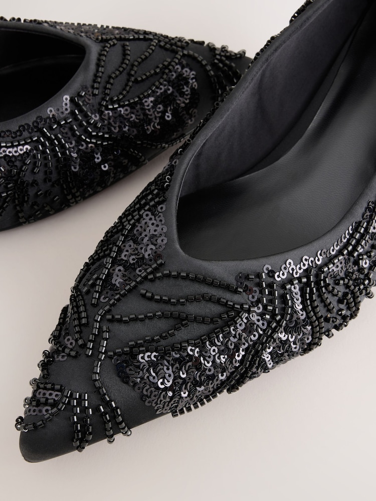 Black Forever Comfort® Embellished Kitten Heels - Image 11 of 11 Black Forever Comfort® Embellished Kitten Heels - Image 11 of 11