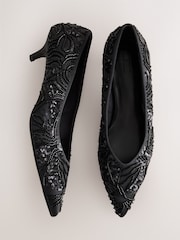 Black Forever Comfort® Embellished Kitten Heels - Image 7 of 11
