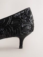 Black Forever Comfort® Embellished Kitten Heels - Image 8 of 11