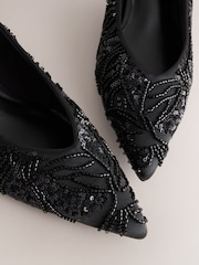 Black Forever Comfort® Embellished Kitten Heels - Image 9 of 11