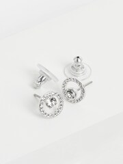 Swarovski Silver Creativity Circle Pierced Earrings - Image 1 of 4