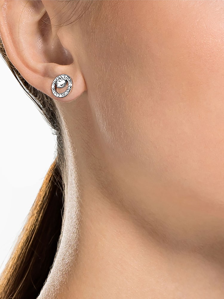 Swarovski Silver Creativity Circle Pierced Earrings - Image 4 of 4
