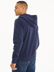 Threadbare Navy Zip Through Hoodie - Image 2 of 4