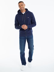 Threadbare Navy Zip Through Hoodie - Image 3 of 4