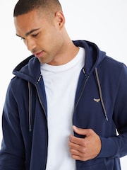 Threadbare Navy Zip Through Hoodie - Image 4 of 4