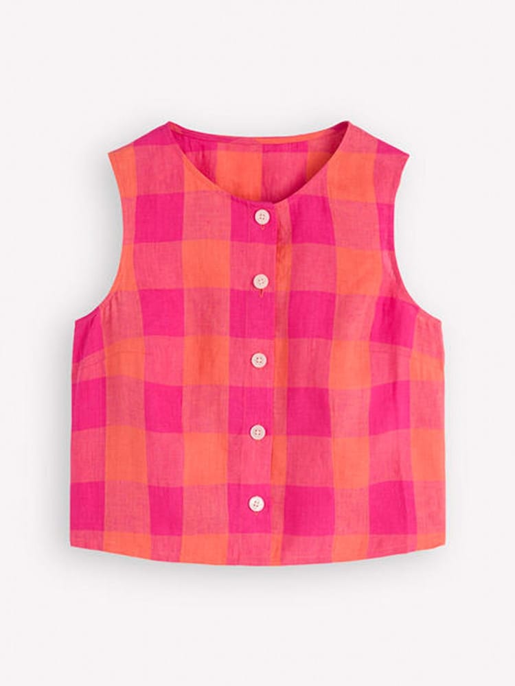 Boden Orange Andrea Linen Shell Top - Image 1 of 1