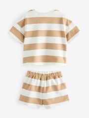 Neutral Stripe T-Shirt And Shorts Set (3mths-7yrs) - Image 6 of 8