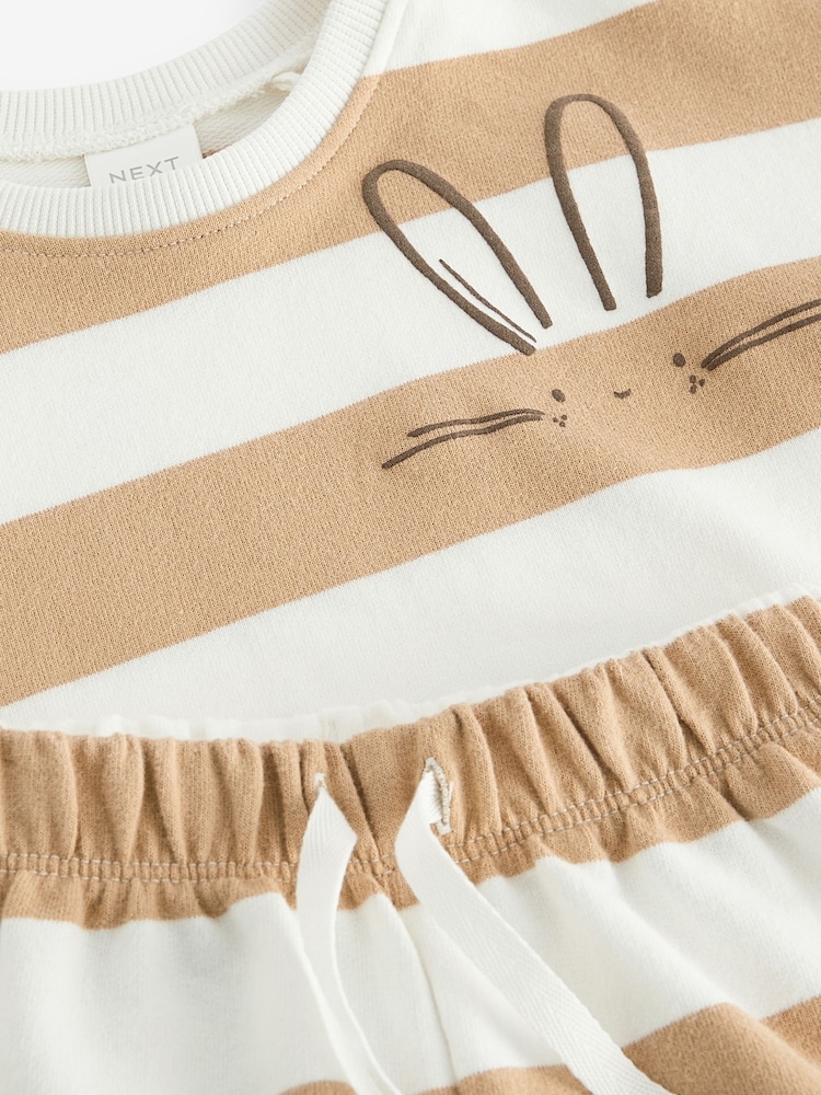 Neutral Stripe T-Shirt And Shorts Set (3mths-7yrs) - Image 8 of 8