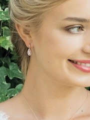 Ivory & Co Rose Gold Belmont And Crystal Teardrop Earring - Image 4 of 5