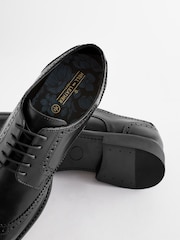 Black Standard Fit Leather Derby Brogues - Image 5 of 7