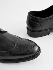 Black Standard Fit Leather Derby Brogues - Image 6 of 7