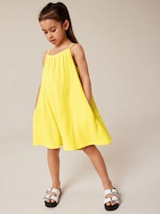 Yellow Crinkle Texture Playsuit (3-16yrs) - Image 1 of 7
