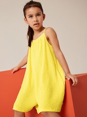 Yellow Crinkle Texture Playsuit (3-16yrs) - Image 2 of 7