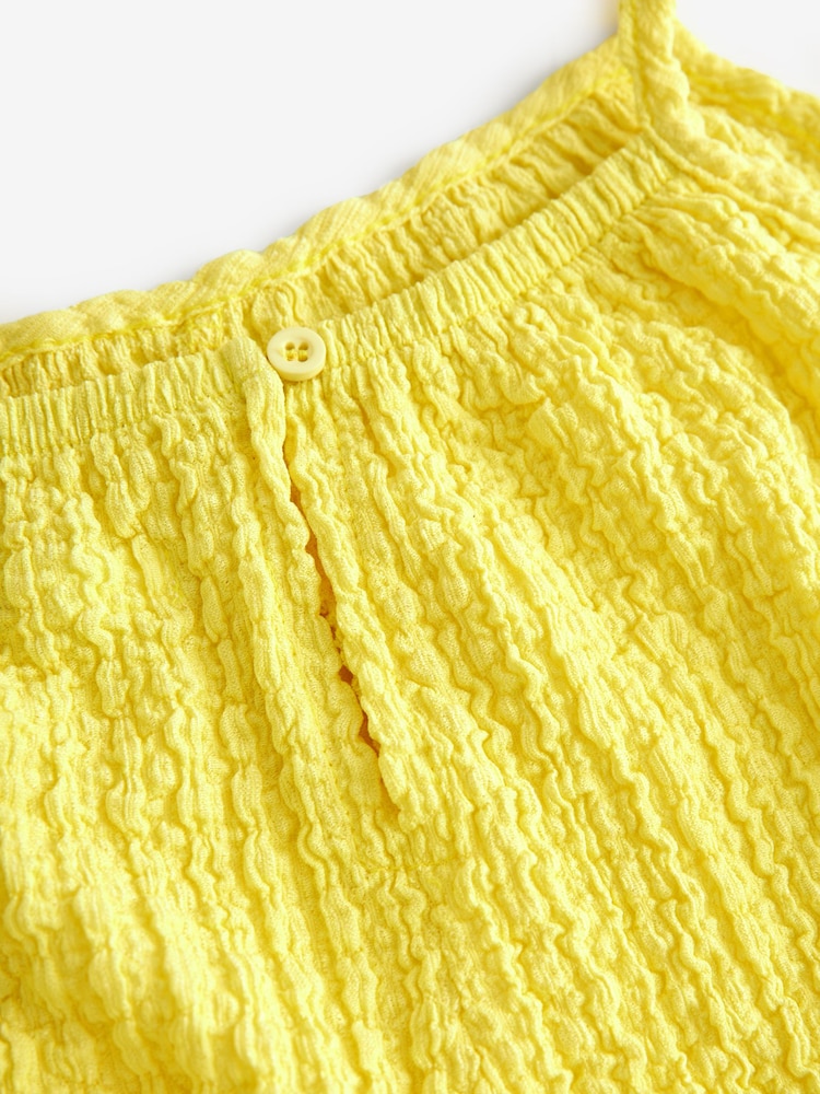 Yellow Crinkle Texture Playsuit (3-16yrs) - Image 7 of 7