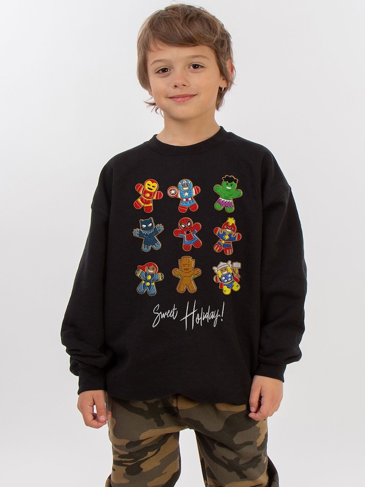 Rags & Rascals Marvel Gingerbread Avengers Sweatshirt - صورة 1 من 4 Rags & Rascals Marvel Gingerbread Avengers Sweatshirt - صورة 1 من 4