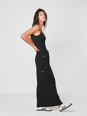 Black Cargo Midi Skirt - Image 1 of 7