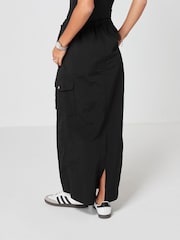 Black Cargo Midi Skirt - Image 4 of 7