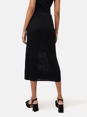 Jigsaw Linen Slub Knitted Black Skirt - Image 2 of 6