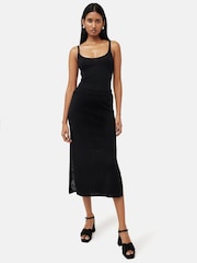 Jigsaw Linen Slub Knitted Black Skirt - Image 3 of 6