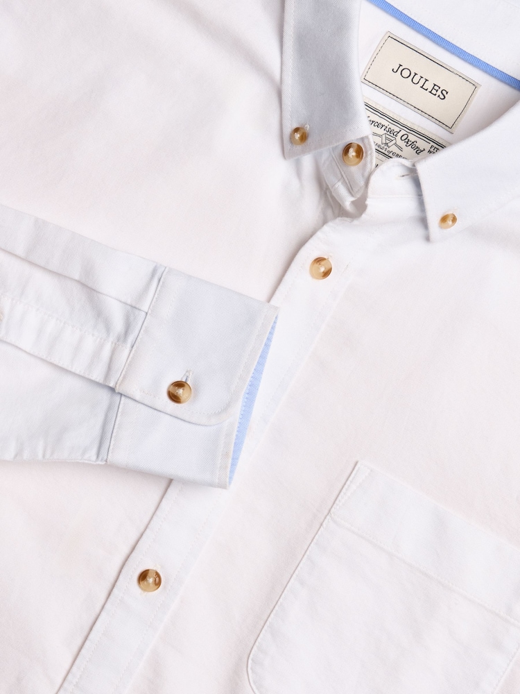 Joules Oxford White Long Sleeve Classic Fit Shirt - Image 1 of 10
