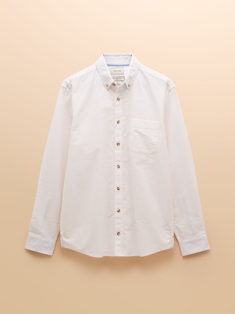 Joules Oxford White Long Sleeve Classic Fit Shirt - Image 10 of 10
