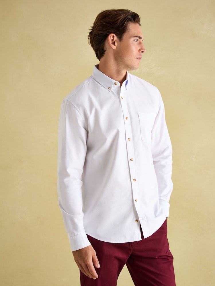 Joules Oxford White Long Sleeve Classic Fit Shirt - Image 3 of 10