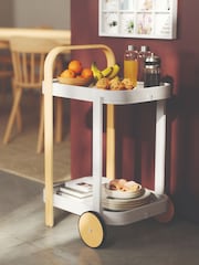 Umbra White/Natural Bellwood Barserving Cart Side Table - Image 1 of 5
