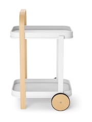 Umbra White/Natural Bellwood Barserving Cart Side Table - Image 5 of 5