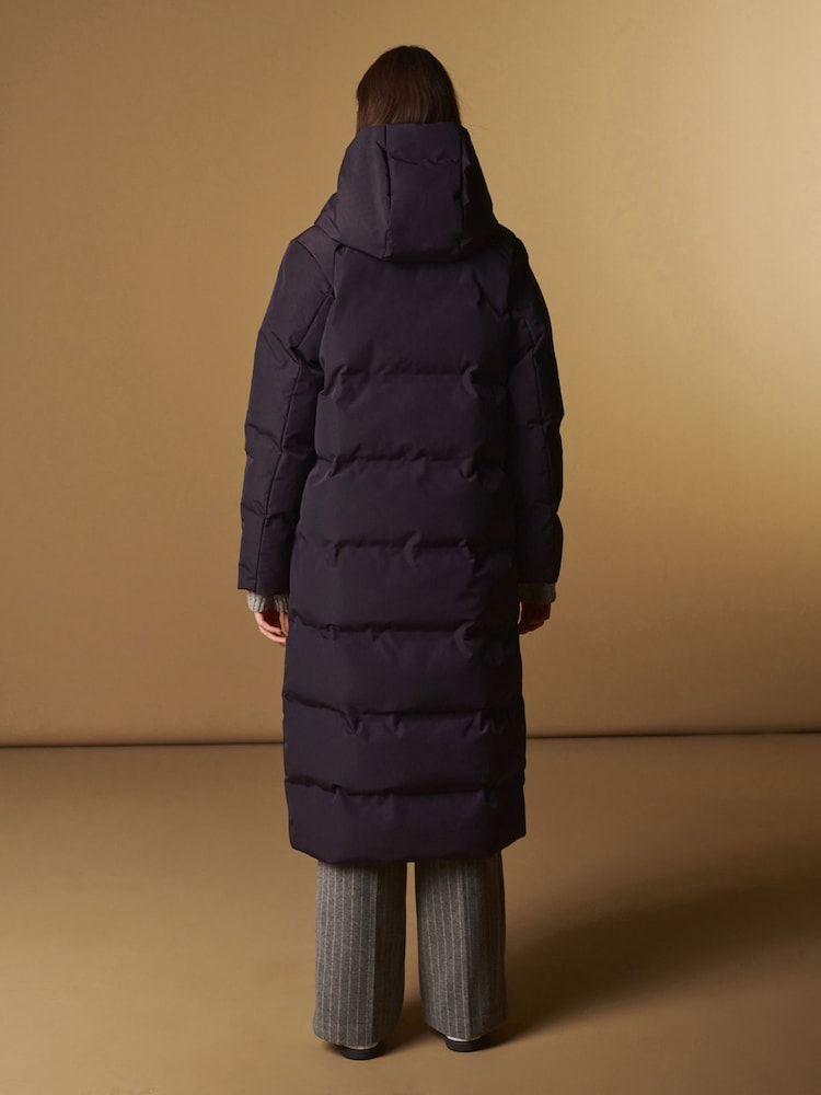 Grape Purple Longline Shower Resistant Padded Hooded Coat - Image 2 of 11
