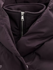 Grape Purple Longline Shower Resistant Padded Hooded Coat - Image 7 of 11