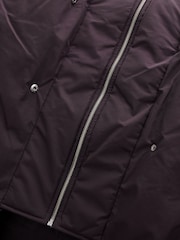 Grape Purple Longline Shower Resistant Padded Hooded Coat - Image 9 of 11