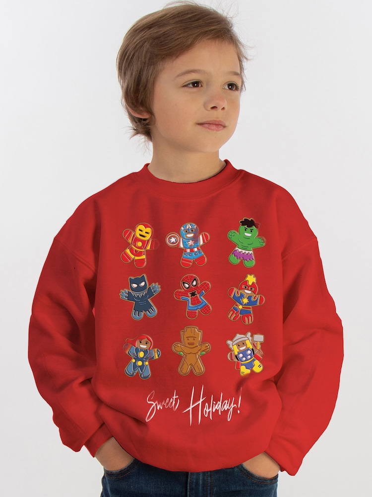 Rags & Rascals Marvel Gingerbread Avengers Sweat Top - Image 1 of 4 Rags & Rascals Marvel Gingerbread Avengers Sweat Top - Image 1 of 4