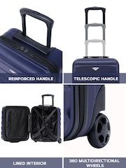 Azul - Maleta de cabina rígida Easyjet de 45x36x20 cm para debajo del asiento con 2 ruedas de Flight Knight - Imagen 5 de 9