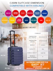 Azul - Maleta de cabina rígida Easyjet de 45x36x20 cm para debajo del asiento con 2 ruedas de Flight Knight - Imagen 9 de 9