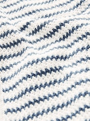 modra/bela - Relaxed Crochet z gumbi po celotni dolžnosti 100% Cotton srajce - Slika 8 iz 8